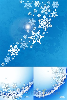 圣诞雪花贺卡矢量设计模板